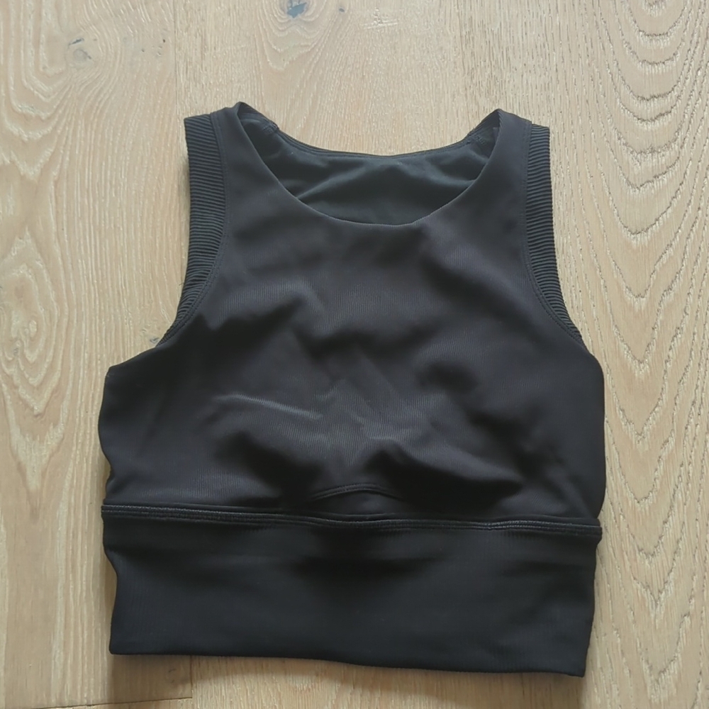 lululemon athletica Black Ribbed High-Neck Tank Top